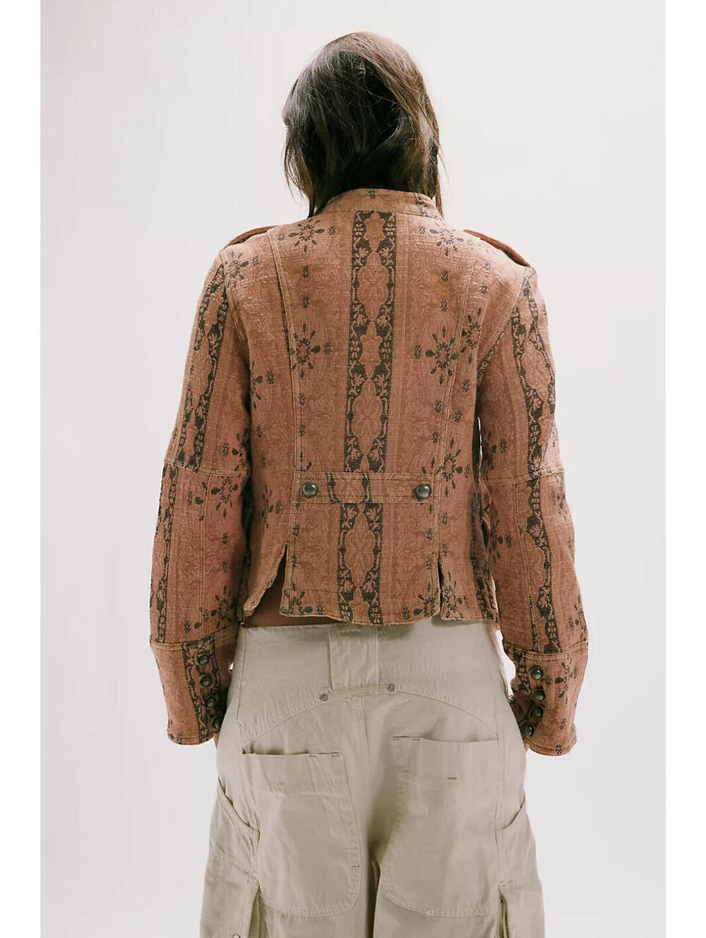 NEW, Free people Lotty Jacquard Jacket in Rose Smoke Sz XS #SJ2295 - Picture 4 of 9